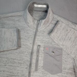 Criquet Jacket Mens XL Heathered Gray Full Zip Performance Sweater Fleece Golf
